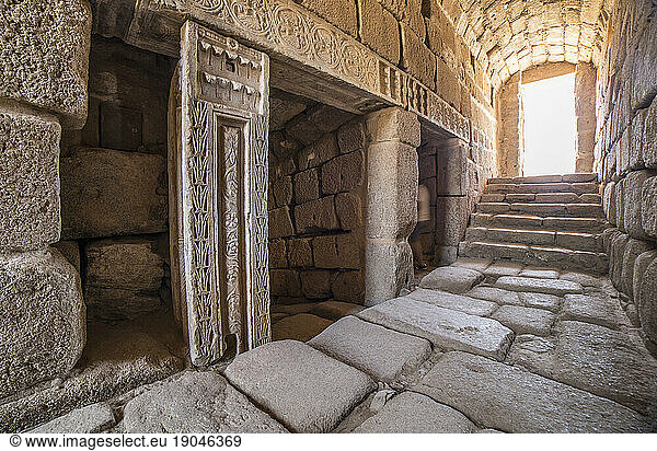 North entry of Arabic water cistern at Merida Alcazaba  Spain
