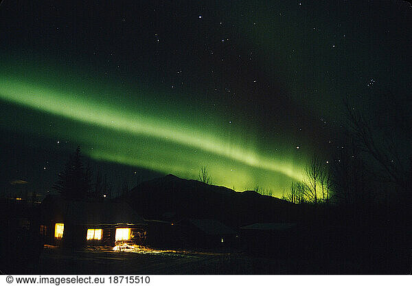 Northern Lights Streaking Across the Night Sky in Arctic Alaska