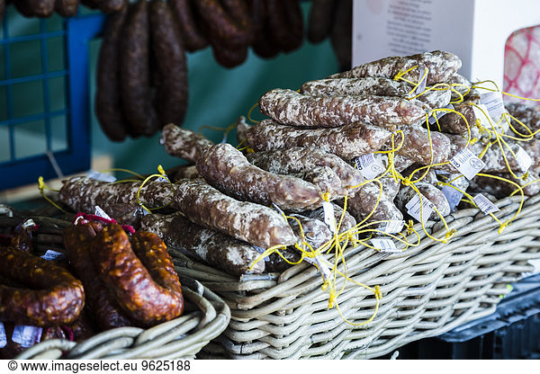 Norway  Alesund  sausages on market