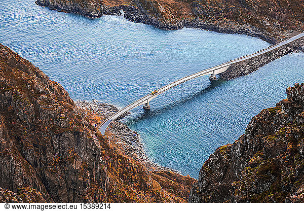 Norway  Lofoten Islands  Henningsvaer  bridge