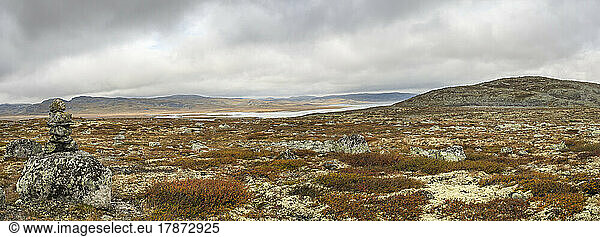 Norway  Panoramic view of clouds over plateau in Hardangervidda National Park