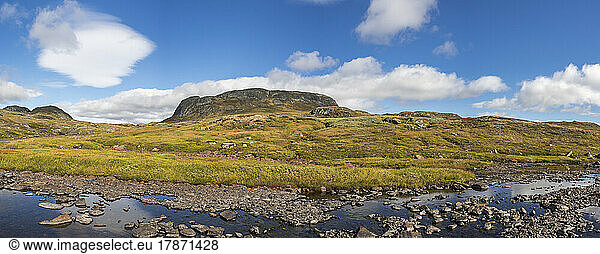 Norway  Panoramic view of stream in Hardangervidda National Park