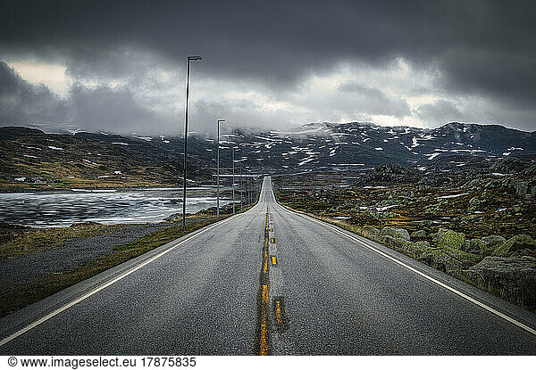 Norway  Vestfold og Telemark  European Route E134 stretching through Haukelifjell