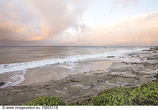 November coastal sunrise at Windansea Beach. La Jolla  CA.