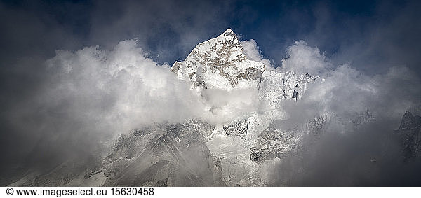 Nuptse and Kala Patthar  Himalayas  Solo Khumbu  Nepal