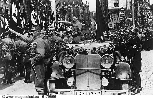 Nuremberg Rally / Hitler in his car / Photo  1935.