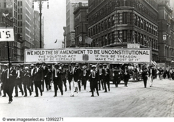 NYC  Anti-Prohibition Parade  1920s