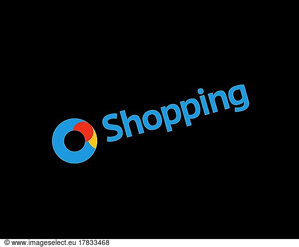 O Shopping  gedrehtes Logo  Schwarzer Hintergrund