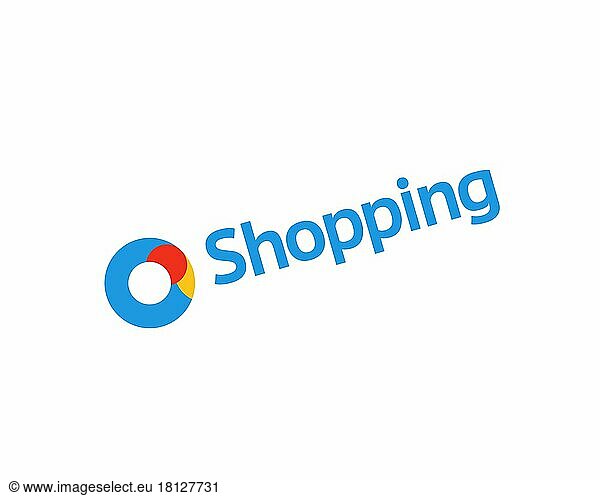 O Shopping  gedrehtes Logo  Weißer Hintergrund