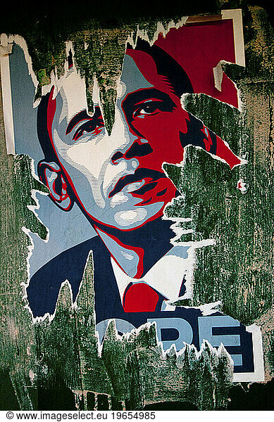 Obama Hope Poster At San Diego  California  Usa