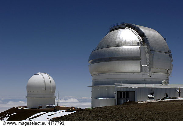 Observatories at Mauna Kea  Big Island  Hawaii  USA