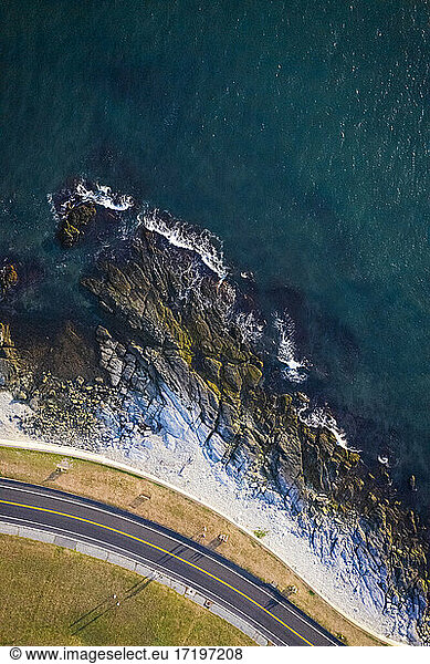 Ocean Drive of Newport Rhode Island from Aerial Drone