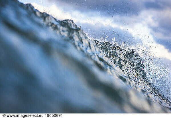 Ocean Water Detail at Dusk in Winter