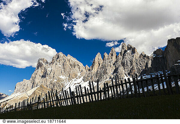 Odle peaks from Brogles Pass  Dolomites  Funes  South Tyrol
