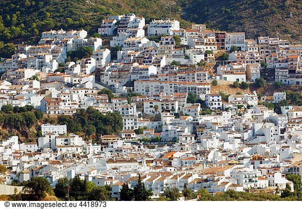 Ojen  Malaga Province  Spain Typical white-washed village inland from the Costa del Sol