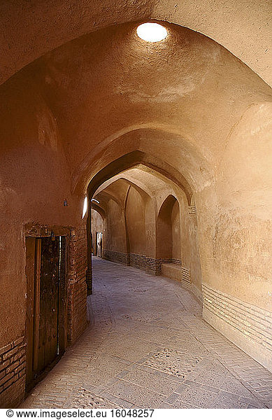 Old alley with arched ceiling in old town  Yazd  Iran