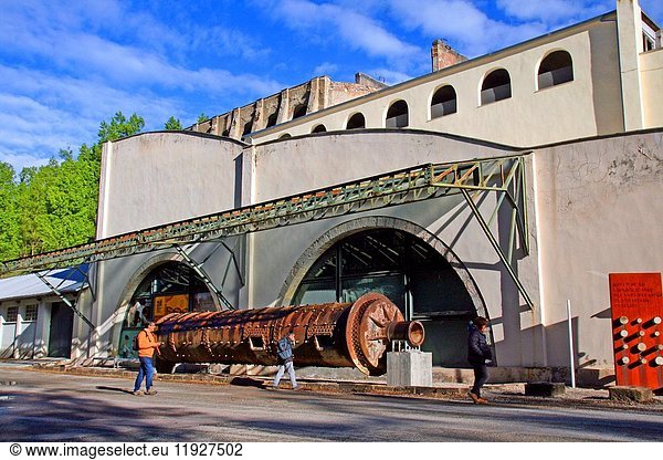 Old cement turbine. Asland Cement Museum  Castellar de n'Hug  Catalonia  Spain