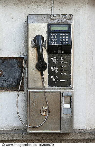 Old-fashioned telephone booth