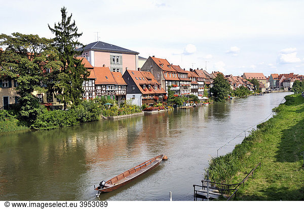Old fishers' houses  Little Venice at the Regnitz river  Bamberg  Franconia  Bavaria  Germany