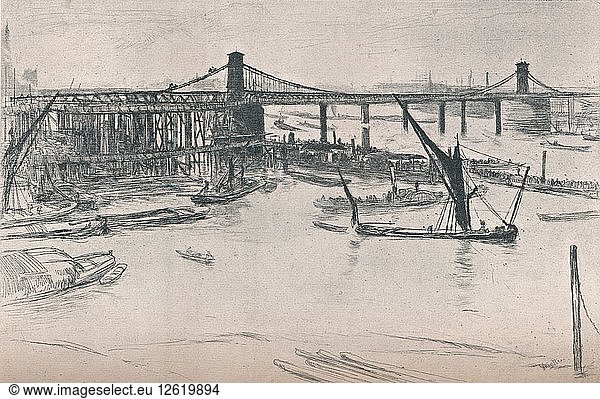 Old Hungerford Bridge  1861  (1903). Artist: James Abbott McNeill Whistler