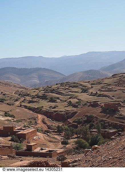 Old kasbah  archaeological site  Tahnaout  Morocco  North Africa