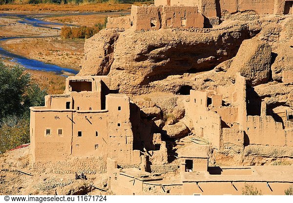 Old Kasbah Itran El Kelaa M'Gouna Vallée des Roses Rose Valley Sous-Massa-Draa High Atlas Morocco Africa .