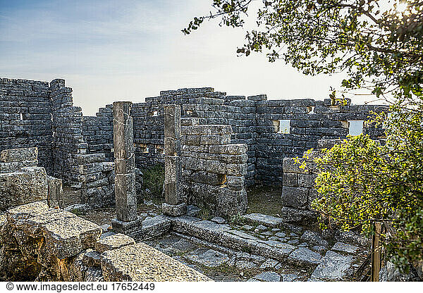 Old ruins at archaeological site of Orraon  Arta  Greece