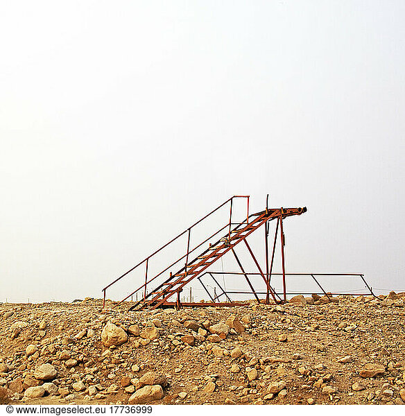 Old scaffolding abandoned in Negev desert