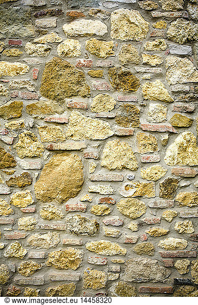 Old Stone Wall  Tuscany  Italy