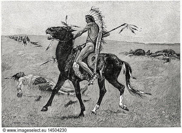 Old-Time Northern Plains Indian  The Coup  Illustration  Frederic Remington  Harper's Monthly Magazine  1890