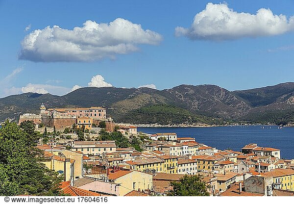 Old Town and Forte Stella  Portoferraio  Elba Island  Province of Livorno  Tuscany  Italy  Europe