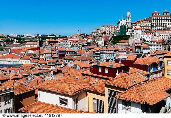 Old town skyline from Porto Cathedral square lookout.