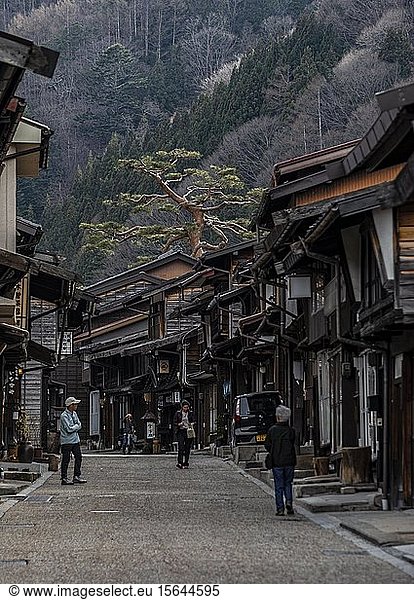 Old traditional village of the Nakasend?  Central Mountain Route  Narai-juku  Kiso Valley  Nagano  Japan  Asia