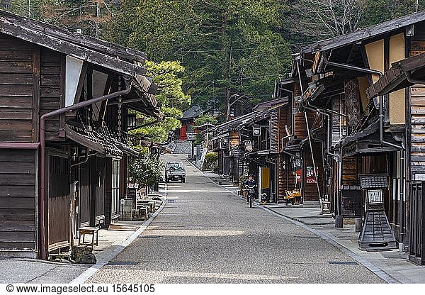Old traditional village on the Nakasend? road  Central Mountain Route  Narai-juku  Kiso Valley  Nagano  Japan  Asia