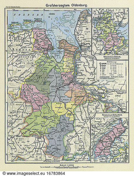 Oldenburg / Maps.Map of the Grand Duchy of Oldenburg Oldenburg / Maps ...