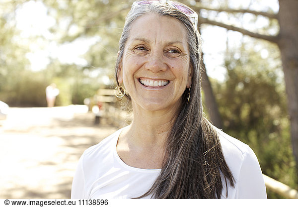 Older Caucasian woman smiling