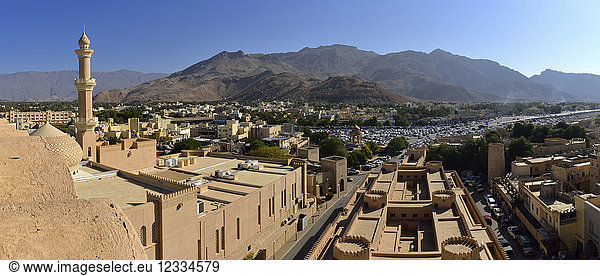 Oman  Ad-Dakhiliyah  Panoramic view of Nizwa