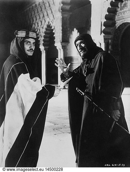 Omar Sharif and Anthony Quinn  on-set of the Film  Lawrence of Arabia  Horizon Pictures  Columbia Pictures  1962