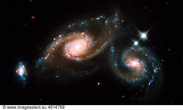 On April 1-2  the Hubble Space Telescope photographed the winning target in the Space Telescope Science InstituteÃ­s Â¥You DecideÂ¥ competition in celebration of the International Year of Astronomy IYA The winner is a group of galaxies called Arp 274 The