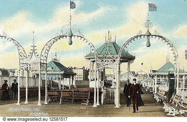 On the Palace Pier  Brighton  Sussex  c1900s(?). Artist: Unknown