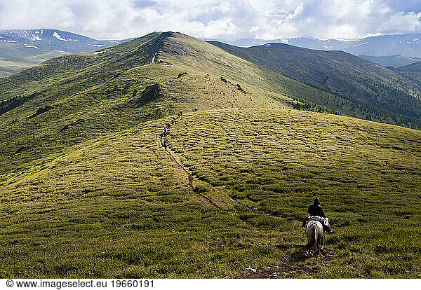 On the trail to Mtn. Belukha  Altai Republic  Siberia  Russia