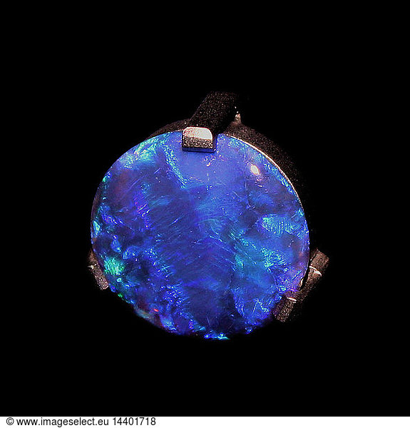 Opal. Today this is valued as a semi-precious stone but this  rainbow coloured opal was used in ancient Rome as a symbol of power. An Opal is not a single crystal but is made up of tiny spheres of silica. It also contains water and can dry out and crack  especially if exposed to heat.