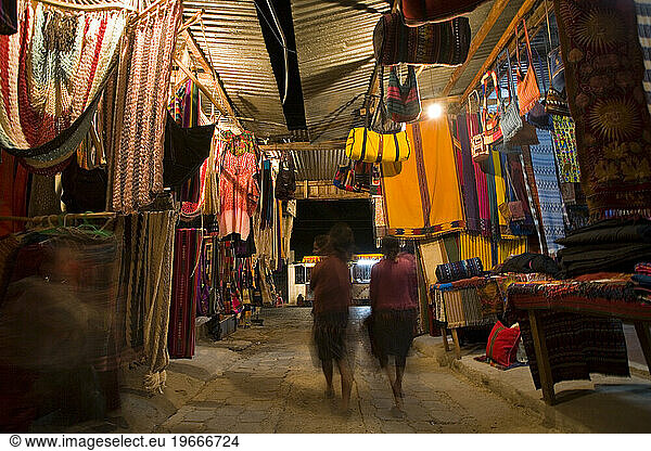 Open air market at night in the streets of Panajachel  Gautemala