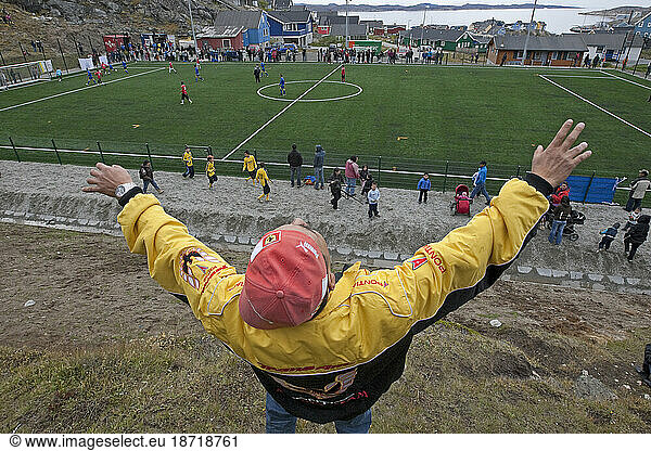 Opening of a new soccer field in Qaqortoq  Greenland.