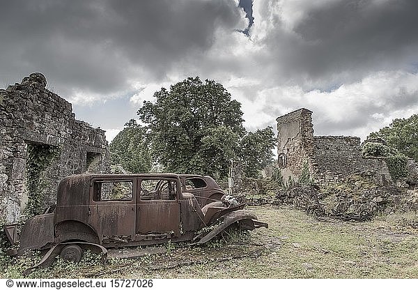 Oradour-sur-Glane  Dorfruinen  zerstört im Zweiten Weltkrieg  1944  Haute Vienne  Frankreich  Europa