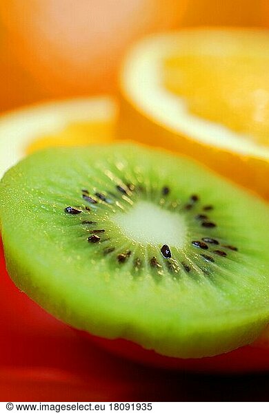 Orange slice and kiwi slice  vitamin C