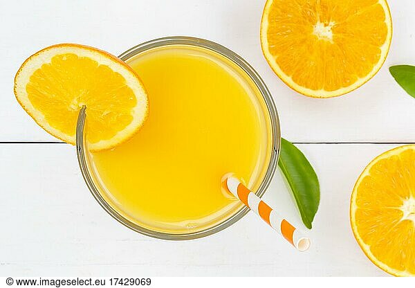Orangensaft Orange Orangen Saft Getränk Fruchtsaft von oben