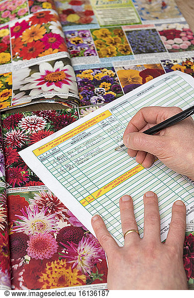 Ordering floral seed seeds in a catalog