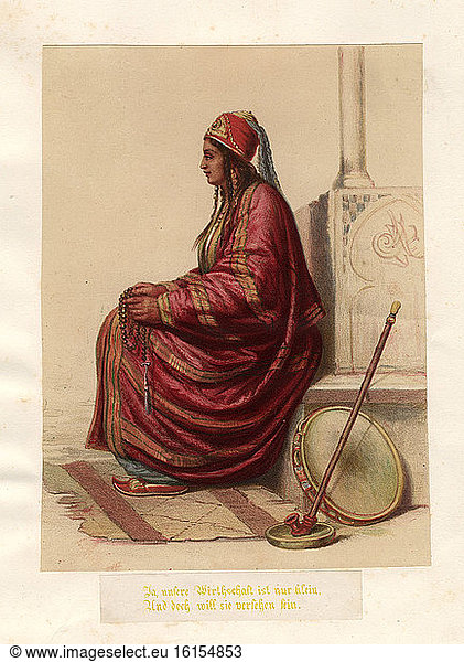 Oriental woman / Lithograph / c. 1860
