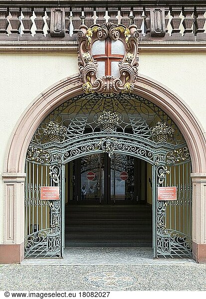 Ornate metal portal  Old Town Hall  Freiburg im Breisgau  Baden-Württemberg  Germany  Europe